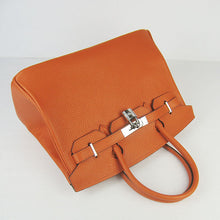 Load image into Gallery viewer, Hermes Birkin 30cm Togo Leather Handbags Orange Silver