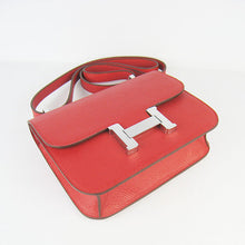 Load image into Gallery viewer, Hermes Constance Cowskin Leather Bag H017 red silver