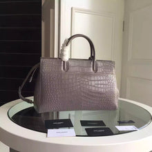 Load image into Gallery viewer, Yves Saint Laurent Medium Rive Gauche Bag In Grey Crocodile Leather
