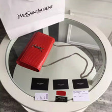 Load image into Gallery viewer, Yves Saint Laurent Medium Monogram Satchel In Red Crocodile Leather