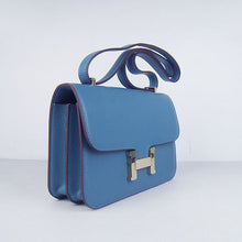 Load image into Gallery viewer, Hermes calf Leather Message Bag H020 blue golden