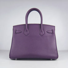 Load image into Gallery viewer, Hermes Birkin 30cm Togo Leather Handbags Purple Silver