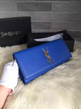 Load image into Gallery viewer, Yves Saint Laurent Blue Classic Monogramme Clutch Bag