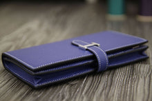 Load image into Gallery viewer, Hermes Bearn Gusset Wallet In Electric Blue Epsom Leather