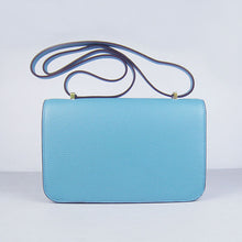 Load image into Gallery viewer, Hermes Calf Leather Message Bag H020 Light Blue Golden