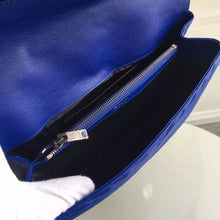 Load image into Gallery viewer, Yves Saint Laurent Large Monogram College Bag in Blue Goatskin