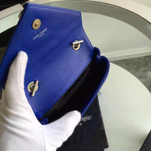 Load image into Gallery viewer, Yves Saint Laurent Baby Monogram Chain Bag In Blue Goatskin
