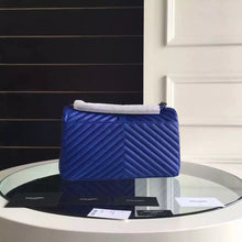 Load image into Gallery viewer, Yves Saint Laurent Large Monogram College Bag in Blue Goatskin