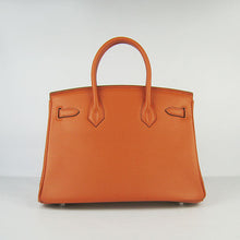 Load image into Gallery viewer, Hermes Birkin 30cm Togo Leather Handbags Orange Silver