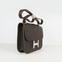 Load image into Gallery viewer, Hermes Constance Cowskin Leather Bag H017 dark coffee silver