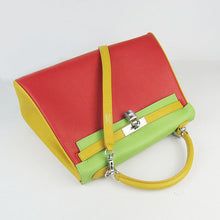 Load image into Gallery viewer, Hermes Kelly 32cm Togo red/green/yellow silver
