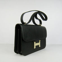 Load image into Gallery viewer, Hermes Calf Leather Message Bag H020 Black Golden