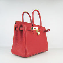 Load image into Gallery viewer, Hermes Birkin 30cm Togo Leather Handbags Red Golden