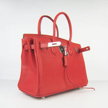 Load image into Gallery viewer, Hermes Birkin 30cm Togo Leather Handbags Red Silver