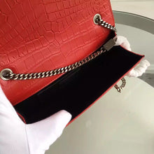 Load image into Gallery viewer, Yves Saint Laurent Medium Monogram Satchel In Red Crocodile Leather