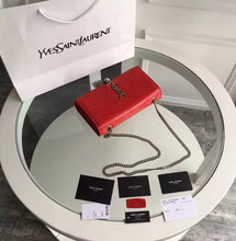 Load image into Gallery viewer, Yves Saint Laurent Medium Monogram Tassel Satchel In Red Crocodile Leather