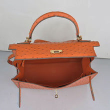 Load image into Gallery viewer, Hermes Kelly 32cm Ostrich Vein 6108 Orange Golden
