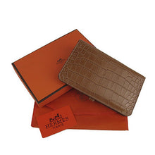 Load image into Gallery viewer, Hermes Wallet H001 Wallet Crocodile Coffee