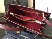 Load image into Gallery viewer, Yves Saint Laurent Small Sac De Jour Bag In Burgundy Leather