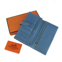 Load image into Gallery viewer, Hermes Wallet H008 Wallet Cow Leather Blue