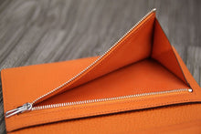 Load image into Gallery viewer, Hermes Bearn Gusset Wallet In Orange Leather