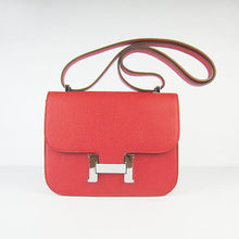 Load image into Gallery viewer, Hermes Constance Cowskin Leather Bag H017 red silver