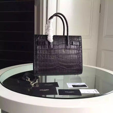 Load image into Gallery viewer, Yves Saint Laurent Baby Sac De Jour Croc Embossed Black Bag