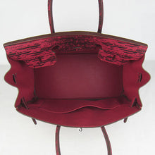 Load image into Gallery viewer, Hermes Birkin 35CM Lizard Pattern handbag 6089 Red/silver