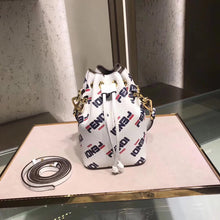 Load image into Gallery viewer, Fendi White Mon Tresor Mini Bucket Printed Bag