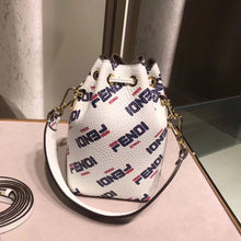 Load image into Gallery viewer, Fendi White Mon Tresor Mini Bucket Printed Bag