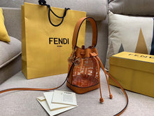 Load image into Gallery viewer, Fendi Orange Mon Tresor Mini Bucket Bag In Transparent PU