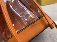 Load image into Gallery viewer, Fendi Orange Mon Tresor Mini Bucket Bag In Transparent PU