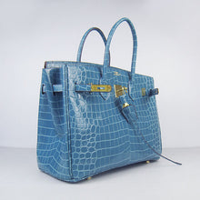 Load image into Gallery viewer, Hermes Birkin 6089 Crocodile Blue Bag