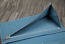 Load image into Gallery viewer, Hermes Bearn Gusset Wallet In Jean Blue Leather
