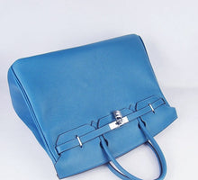 Load image into Gallery viewer, Hermes Birkin 35cm Togo Leather Handbags 6099 Blue Silver