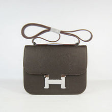 Load image into Gallery viewer, Hermes Constance Cowskin Leather Bag H017 dark coffee silver