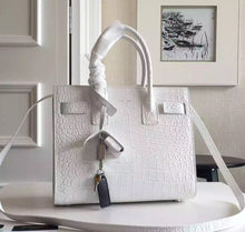 Load image into Gallery viewer, Yves Saint Laurent Baby Sac De Jour Croc Embossed White Bag
