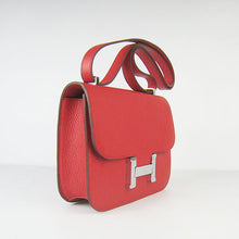 Load image into Gallery viewer, Hermes Constance Cowskin Leather Bag H017 red silver