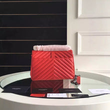 Load image into Gallery viewer, Yves Saint Laurent Medium Monogram College Bag in Red Goatskin