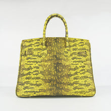 Load image into Gallery viewer, Hermes Birkin 35cm Lizard Pattern Handbag 6089 Yellow/Silver