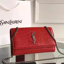 Load image into Gallery viewer, Yves Saint Laurent Medium Monogram Satchel In Red Crocodile Leather