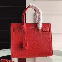 Load image into Gallery viewer, Yves Saint Laurent Baby Sac De Jour Croc Embossed Red Bag