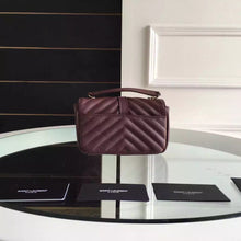Load image into Gallery viewer, Yves Saint Laurent Baby Monogram Chain Bag In Burgundy Goatskin