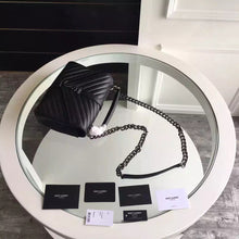 Load image into Gallery viewer, Yves Saint Laurent Medium Monogram College Bag in Black Goatskin
