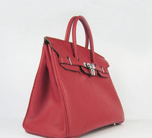 Load image into Gallery viewer, Hermes Birkin 35cm Togo Leather Handbags Red Silver
