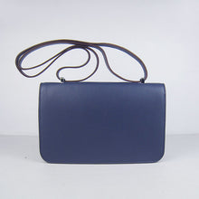 Load image into Gallery viewer, Hermes calf Leather Message Bag H020 dark blue silver