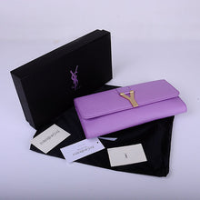 Load image into Gallery viewer, Yves Saint Laurent Lady Genuine Leather Purse Purple 39321