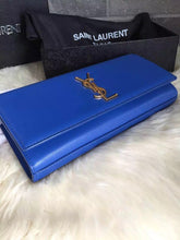 Load image into Gallery viewer, Yves Saint Laurent Blue Classic Monogramme Clutch Bag