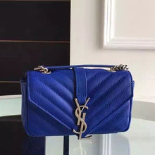 Load image into Gallery viewer, Yves Saint Laurent Baby Monogram Chain Bag In Blue Goatskin