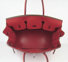 Load image into Gallery viewer, Hermes Birkin 35cm Togo Leather Handbags Red Silver